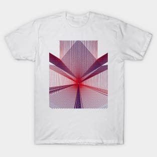 Geometric lineart red minimalist T-Shirt